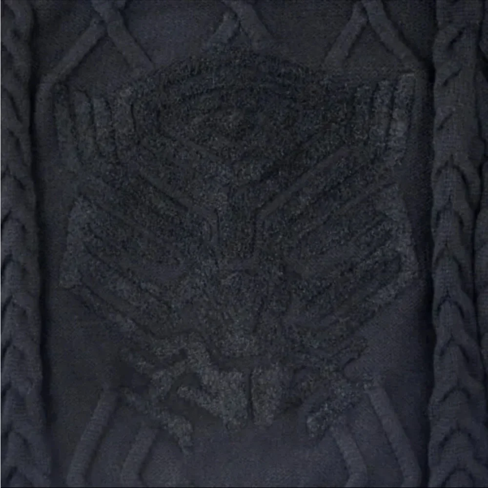 Disney Parks Disneyland Marvel Avengers Black Panther Cable Knit Sweater Size XS - Picture 3 of 9